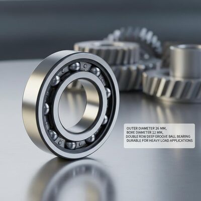 Outer Diameter 26 Mm Double Row Deep Groove Ball Bearings Bore Diameter 12 Mm Durable Bearing For Heavy Load Applications