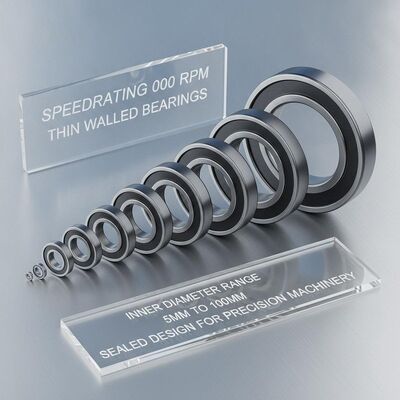 Speedrating 000 RPM Thin Walled Bearings featuring Innerdiameterrange 5mm To 100mm Sealed design for precision machinery