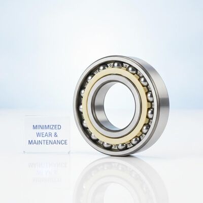 Polyamide Cage Single Row Angular Contact Ball Bearing Accuracy Level P0 Designed to Minimize Wear and Maintenance Needs