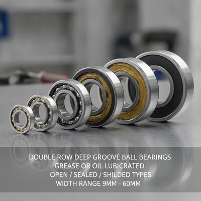 Grease Or Oil Lubricated Double Row Deep Groove Ball Bearings Offering Open Sealed Shielded Sealingtype and Widthrange 9mm To 60mm for Operation