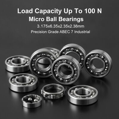 Load Capacity Up To 100 N Micro Ball Bearings 3.175x6.35x2.38mm Featuring Precision Grade ABEC 7 Perfect for Industrial